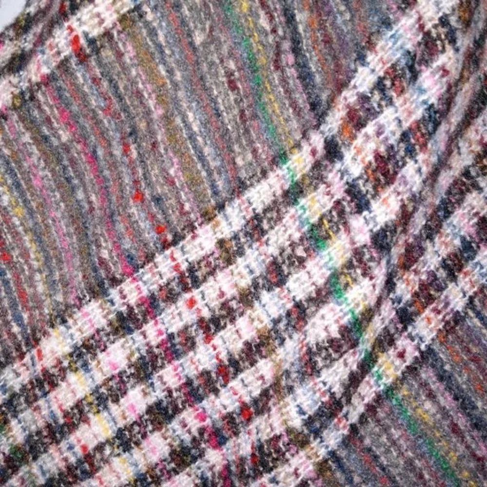 Wander Agio Women's Winter Scarf Triangle Shawl Stripe Multicolor Plaid